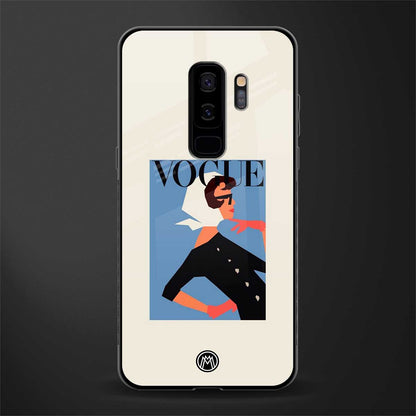 vogue lady glass case for samsung galaxy s9 plus image