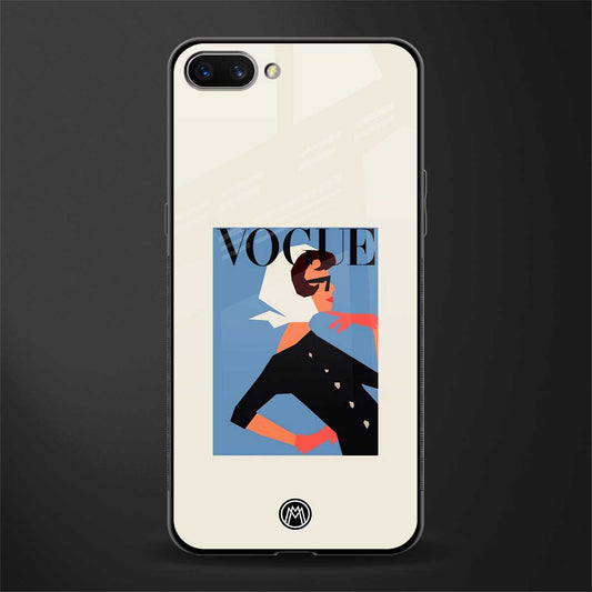 vogue lady glass case for oppo a3s image