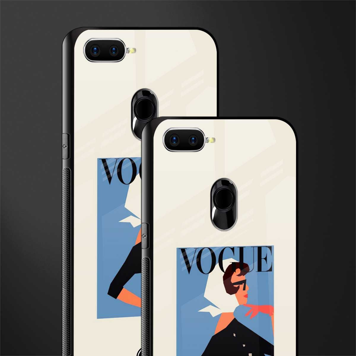 vogue lady glass case for oppo a12 image-2