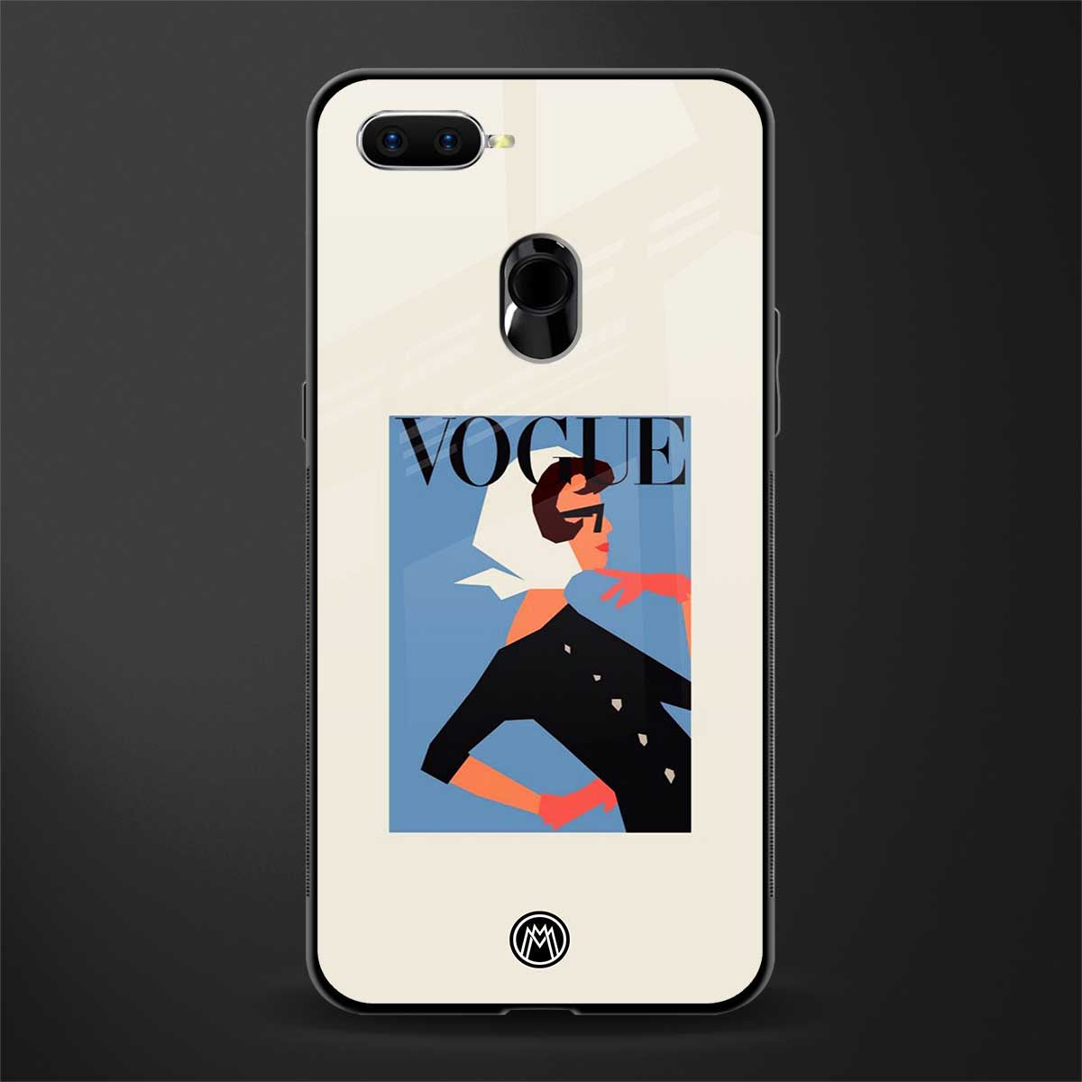 vogue lady glass case for oppo a12 image