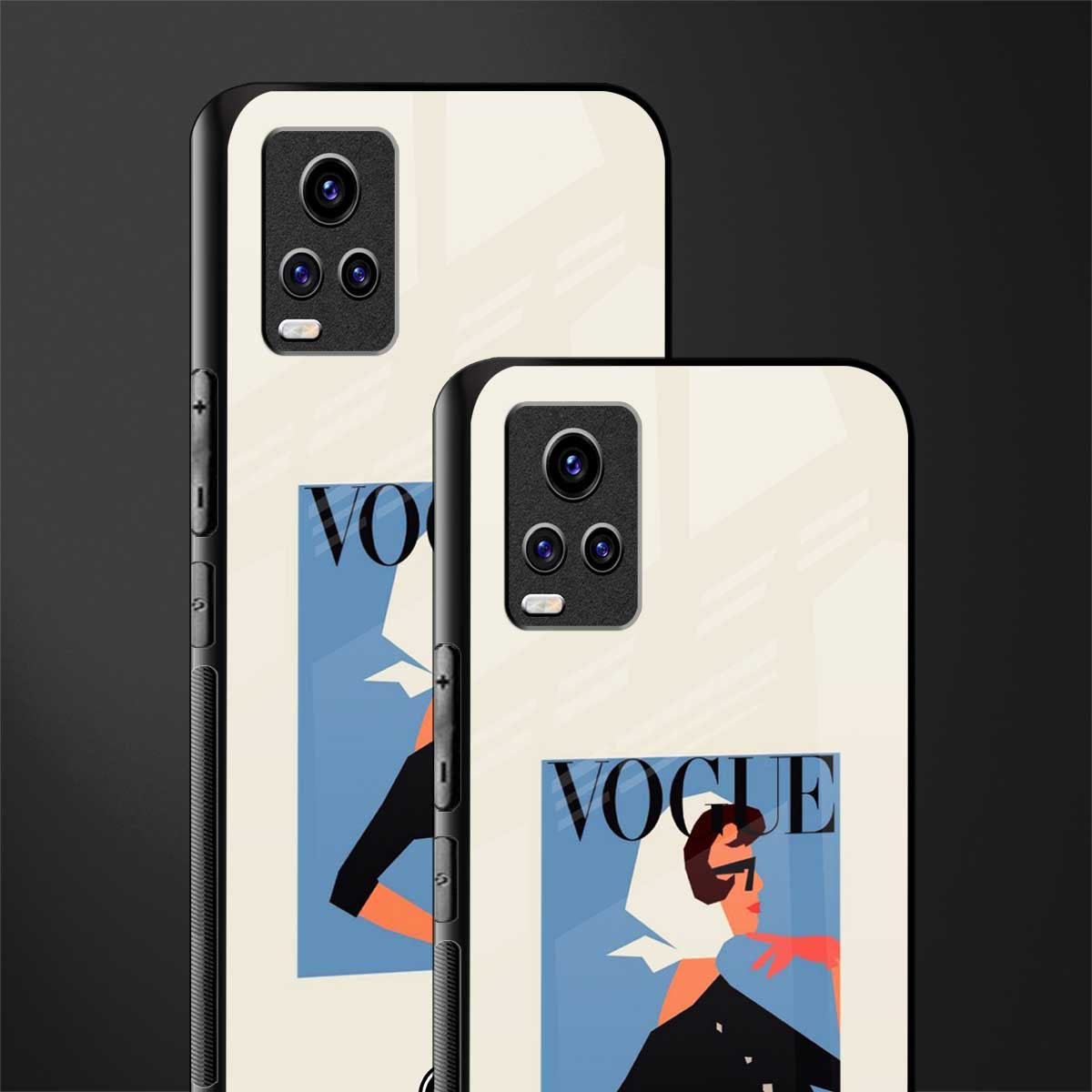 vogue lady back phone cover | glass case for vivo y73