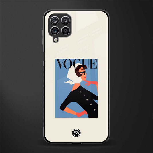 vogue lady back phone cover | glass case for samsung galaxy a22 4g