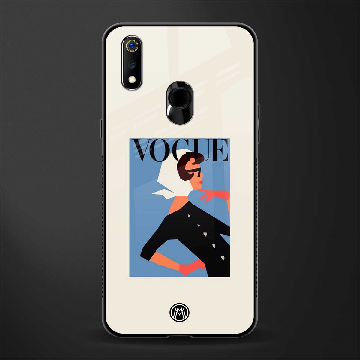 vogue lady glass case for realme 3 image