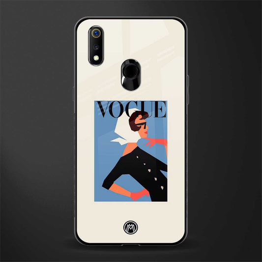 vogue lady glass case for realme 3 image