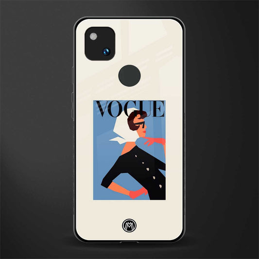 vogue lady back phone cover | glass case for google pixel 4a 4g