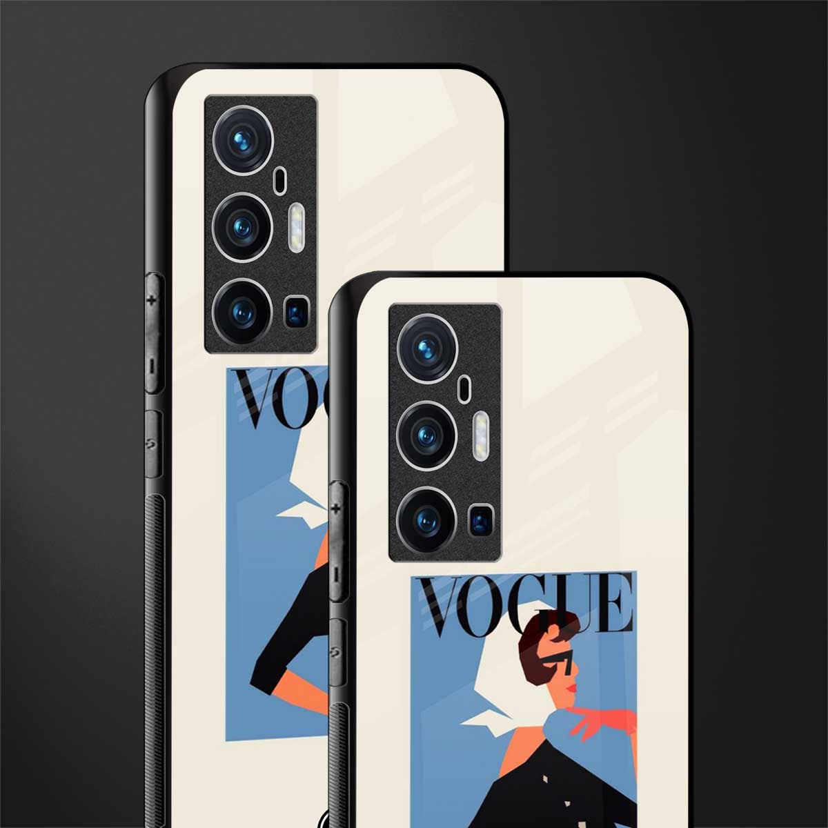 vogue lady glass case for vivo x70 pro plus image-2