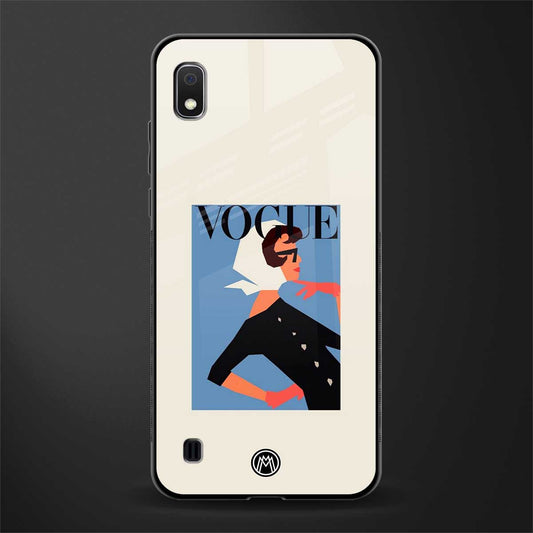 vogue lady glass case for samsung galaxy a10 image