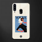 vogue lady glass case for samsung galaxy a20s image