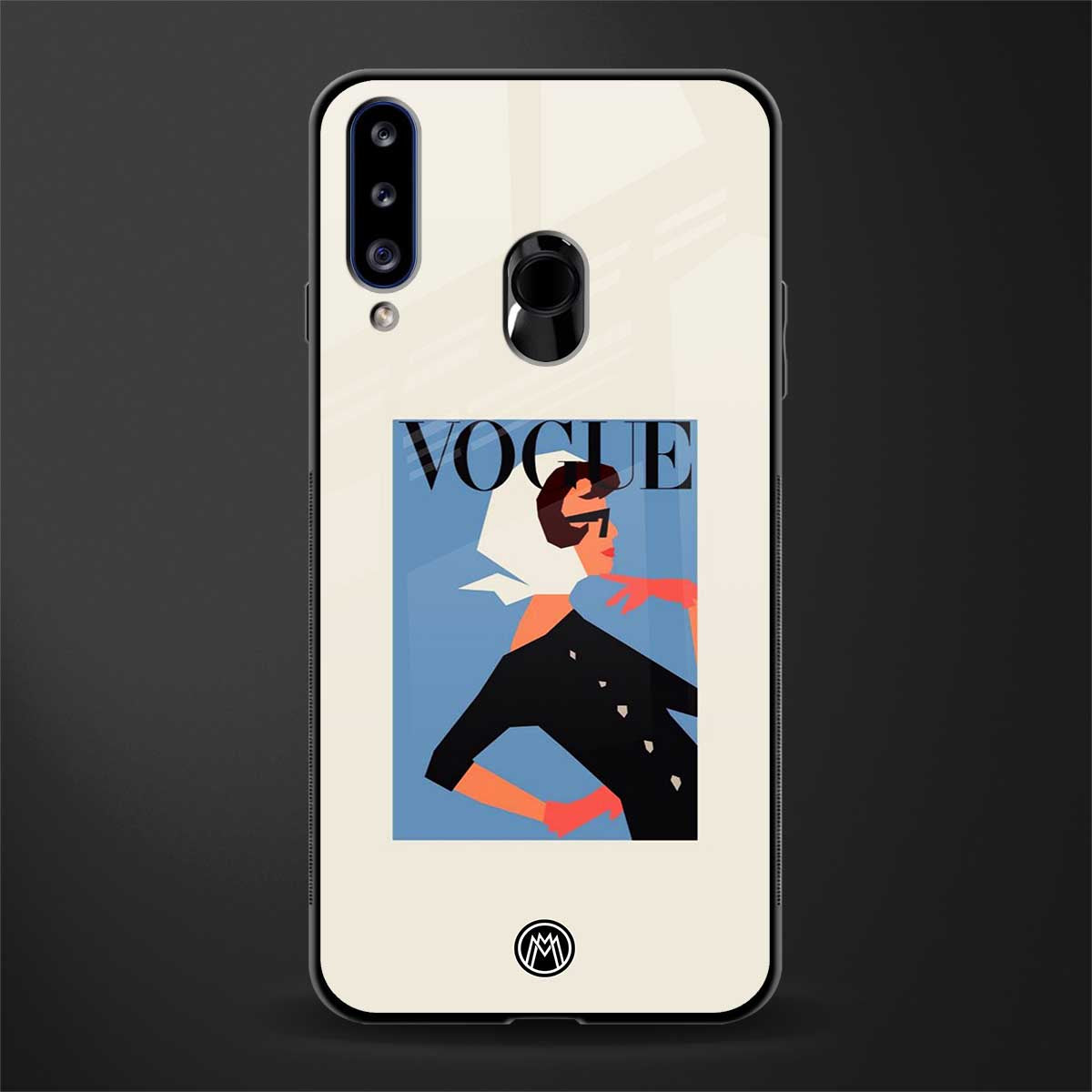 vogue lady glass case for samsung galaxy a20s image