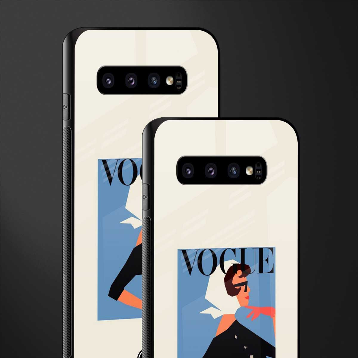 vogue lady glass case for samsung galaxy s10 plus image-2