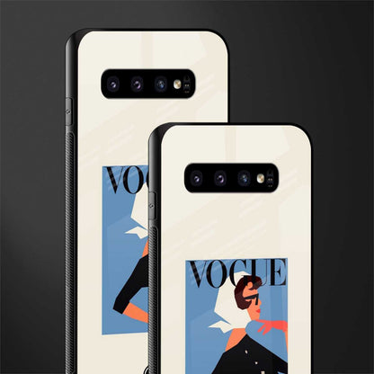 vogue lady glass case for samsung galaxy s10 plus image-2