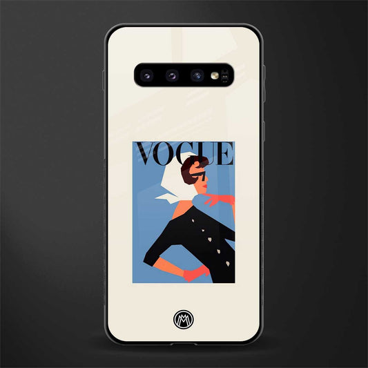 vogue lady glass case for samsung galaxy s10 image