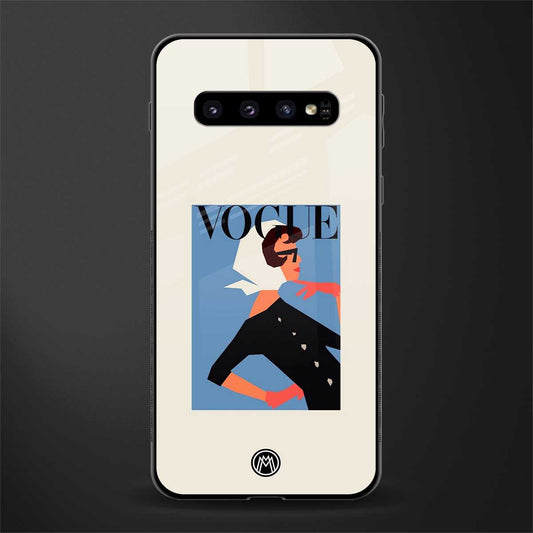 vogue lady glass case for samsung galaxy s10 plus image
