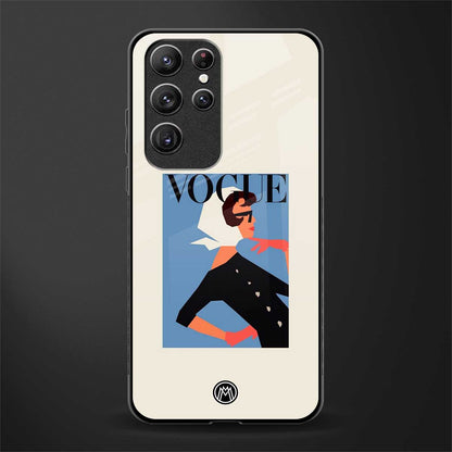 vogue lady glass case for samsung galaxy s21 ultra image