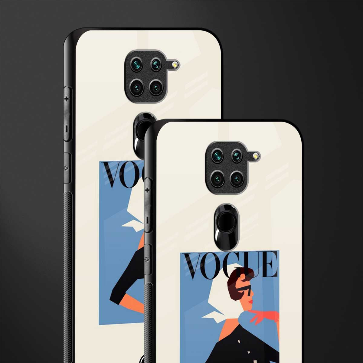 vogue lady glass case for redmi note 9 image-2