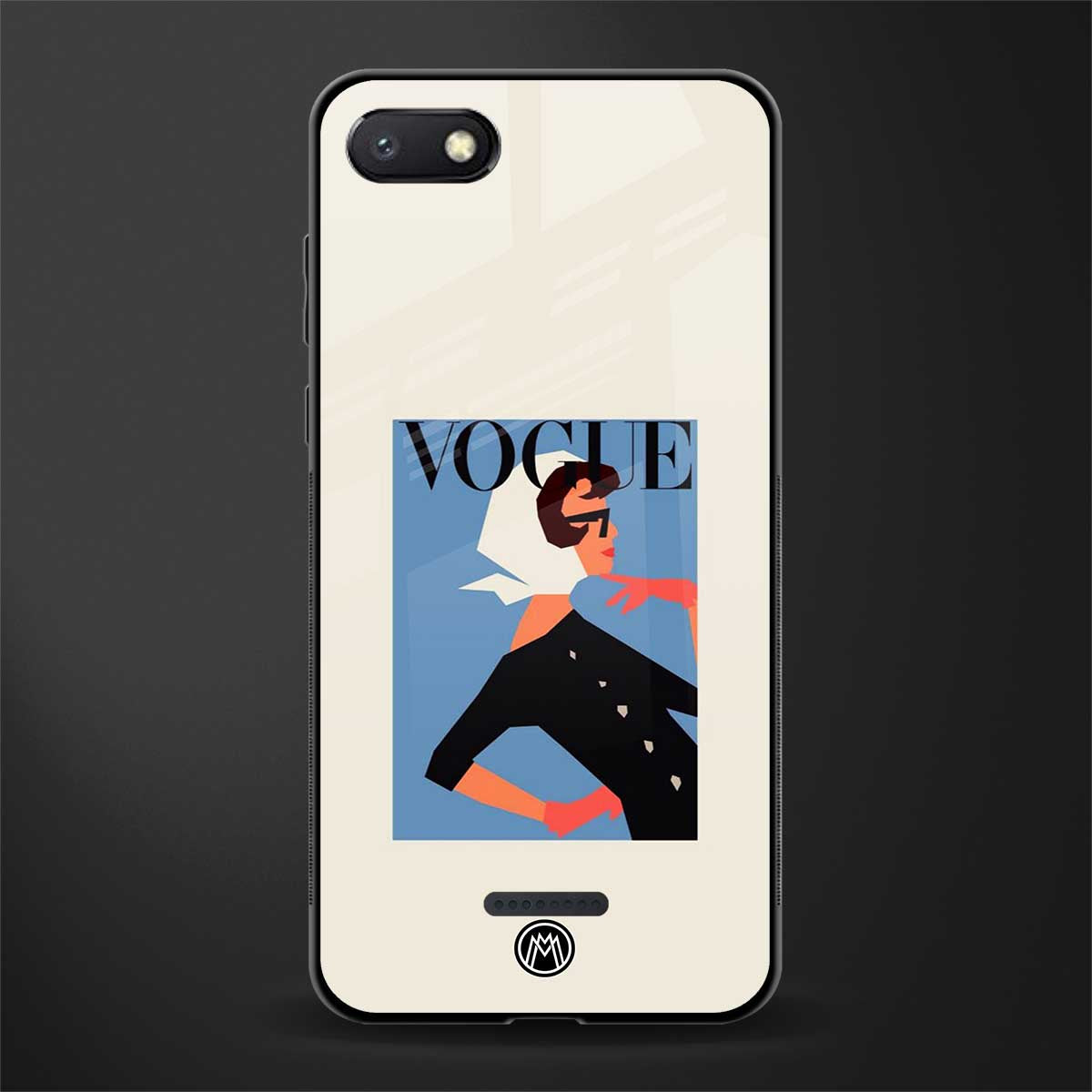 vogue lady glass case for redmi 6a image