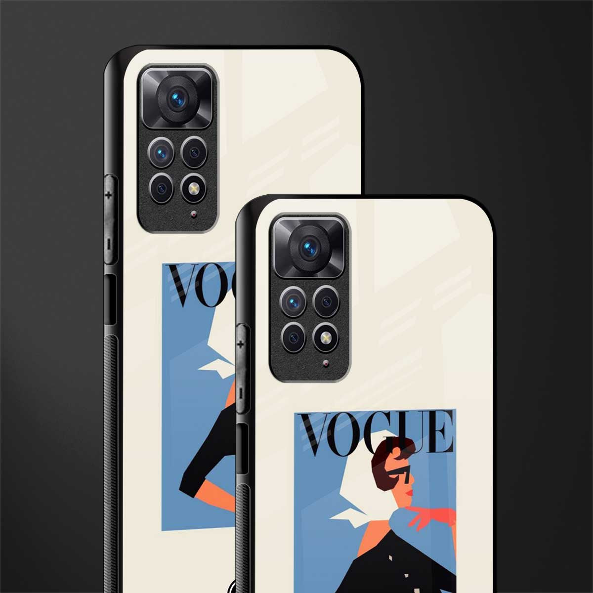 vogue lady glass case for redmi note 11 image-2