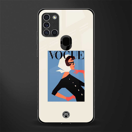 vogue lady glass case for samsung galaxy a21s image