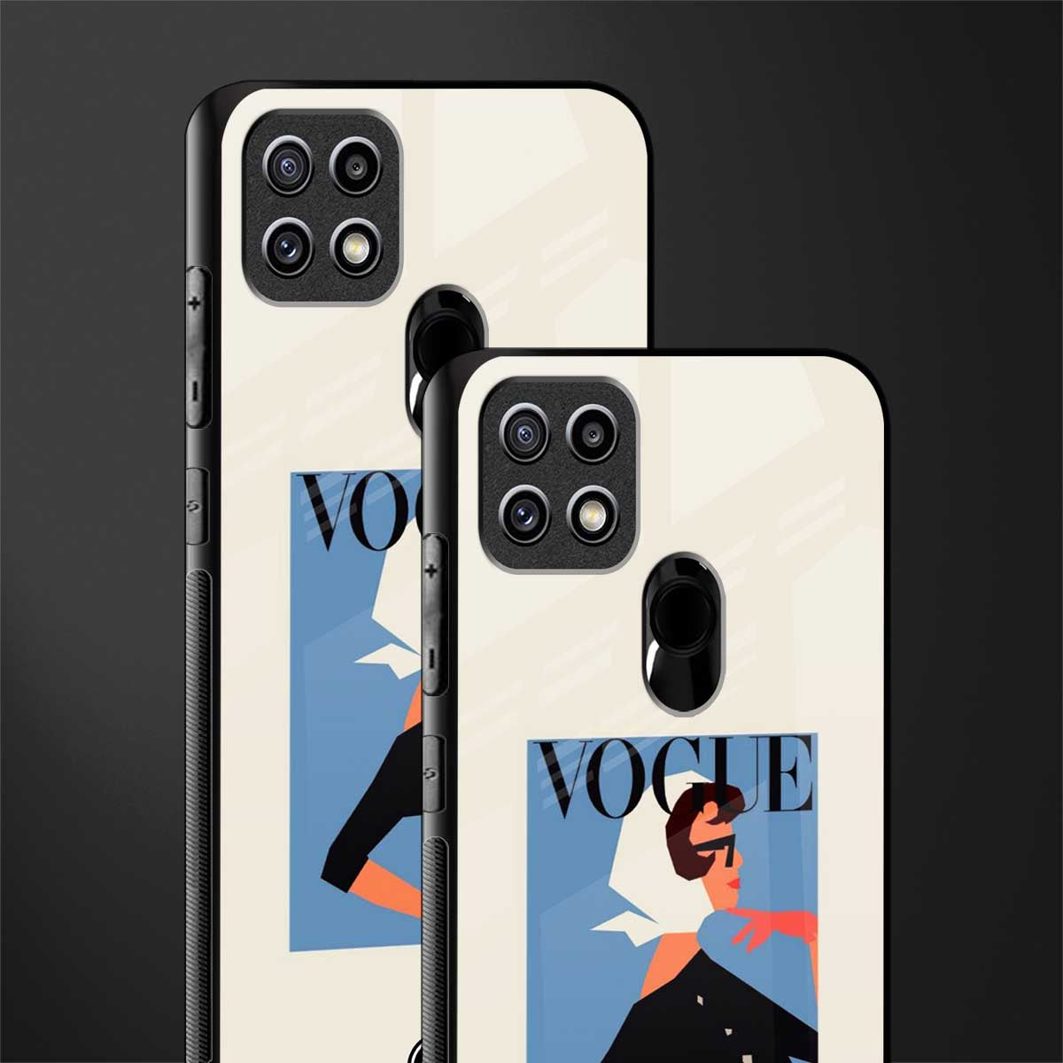 vogue lady glass case for oppo a15 image-2