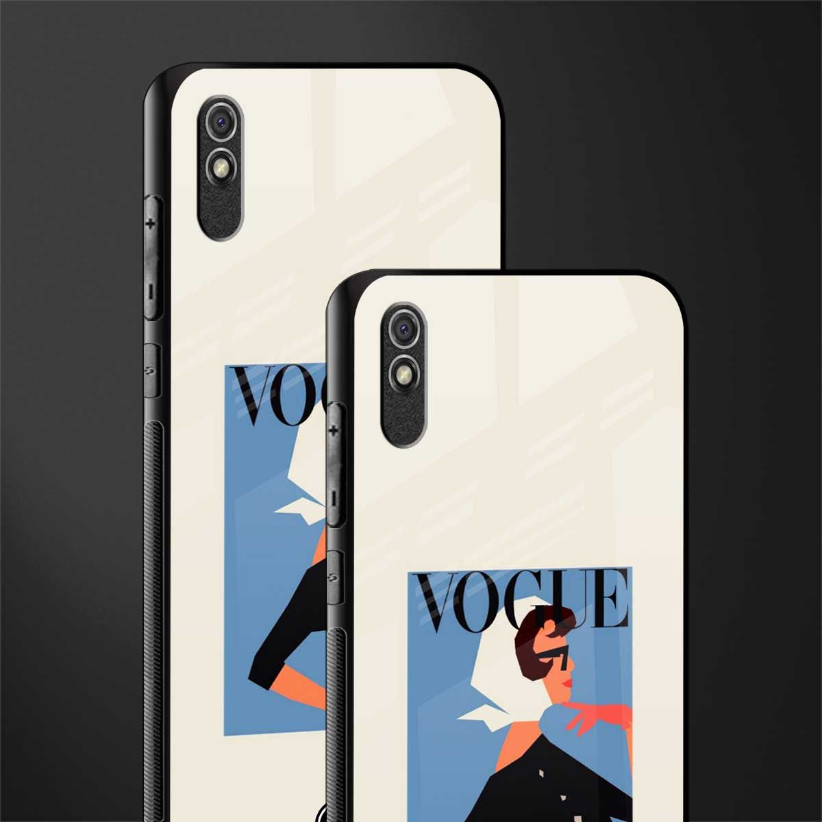 vogue lady glass case for redmi 9i image-2