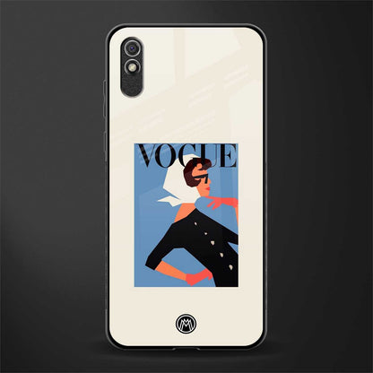 vogue lady glass case for redmi 9i image