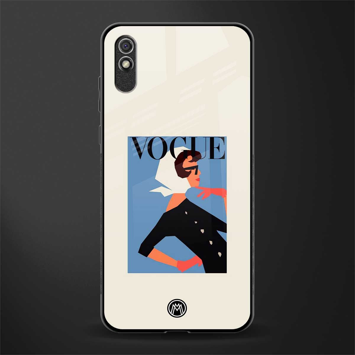 vogue lady glass case for redmi 9a image