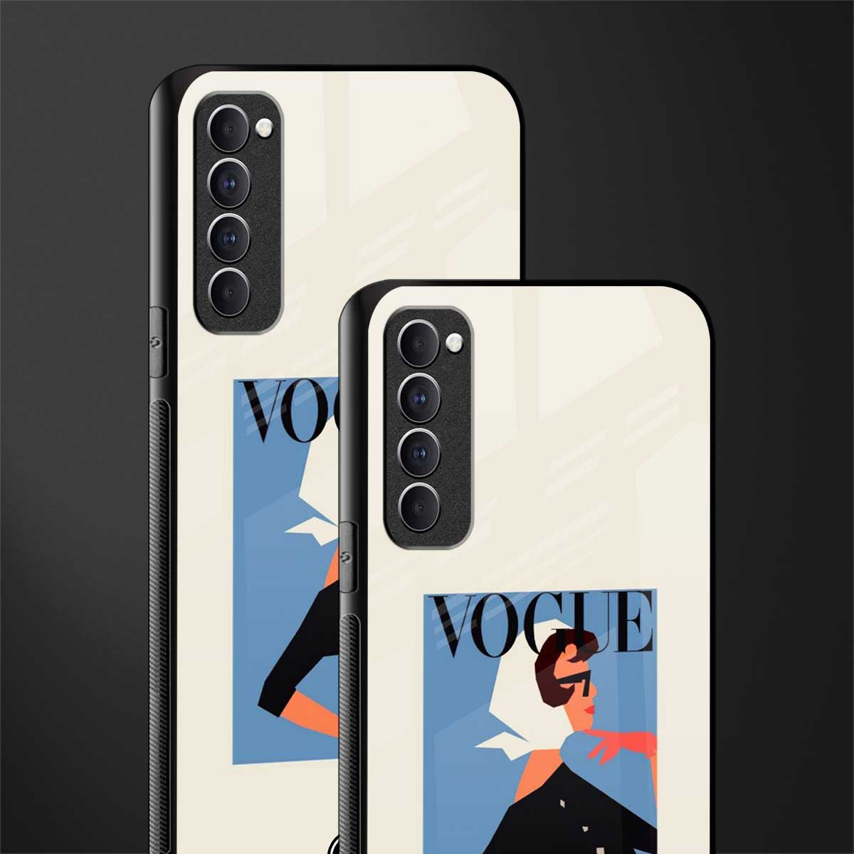 vogue lady glass case for oppo reno 4 pro image-2