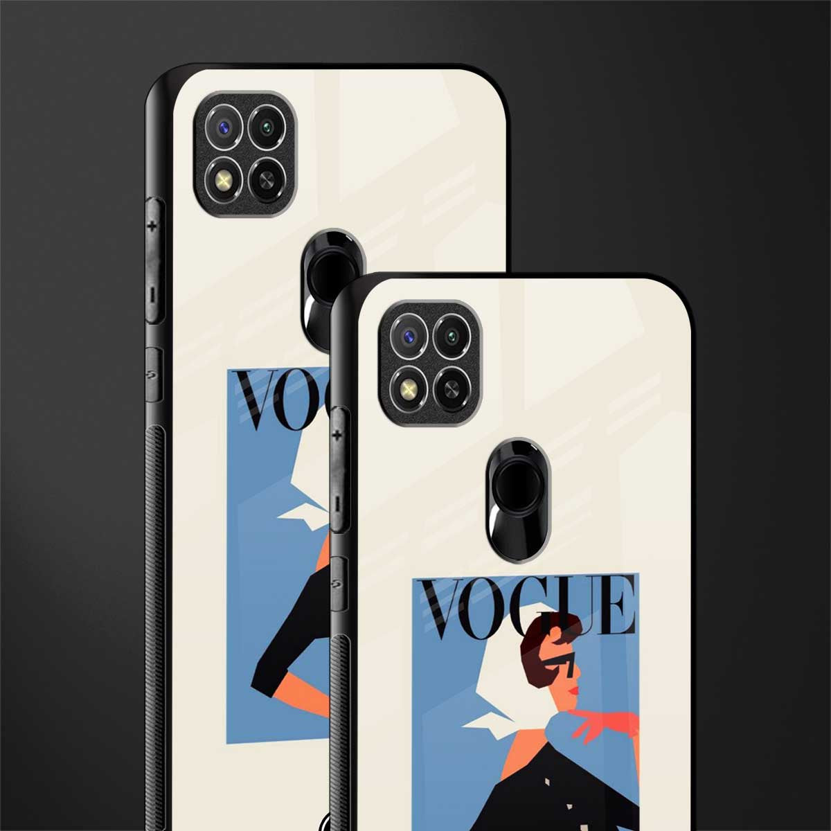 vogue lady glass case for redmi 9 image-2