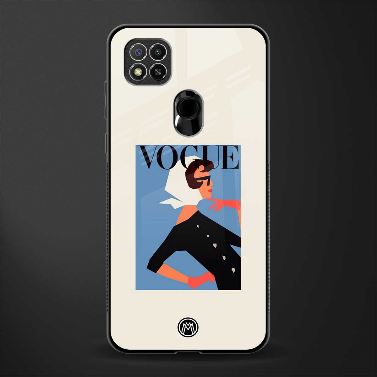 vogue lady glass case for redmi 9 image