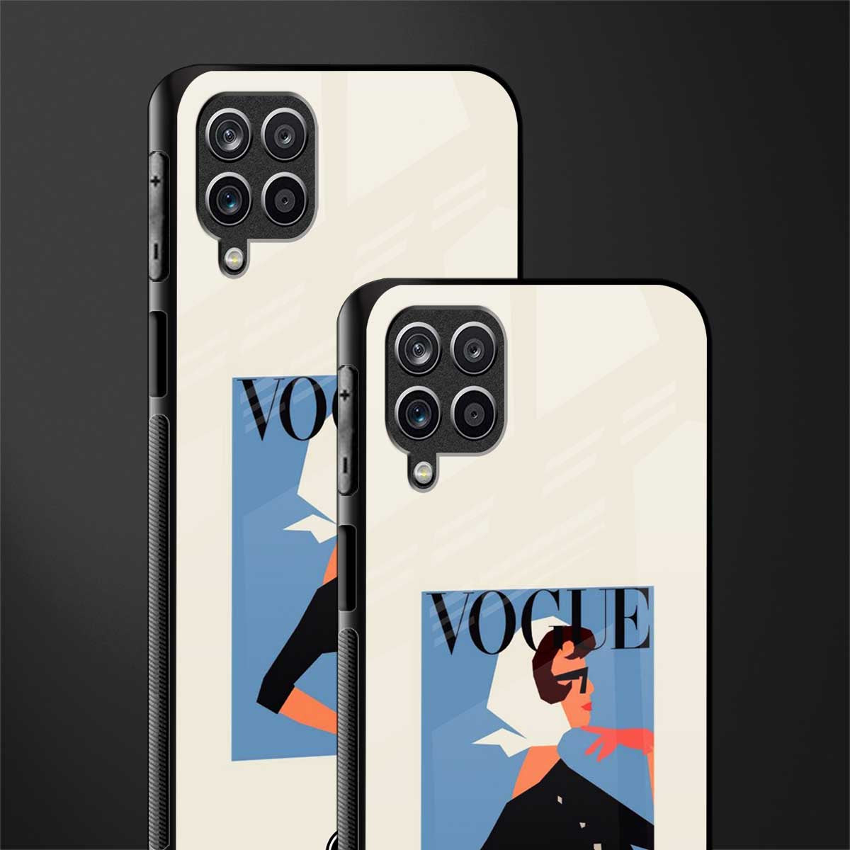 vogue lady glass case for samsung galaxy a12 image-2