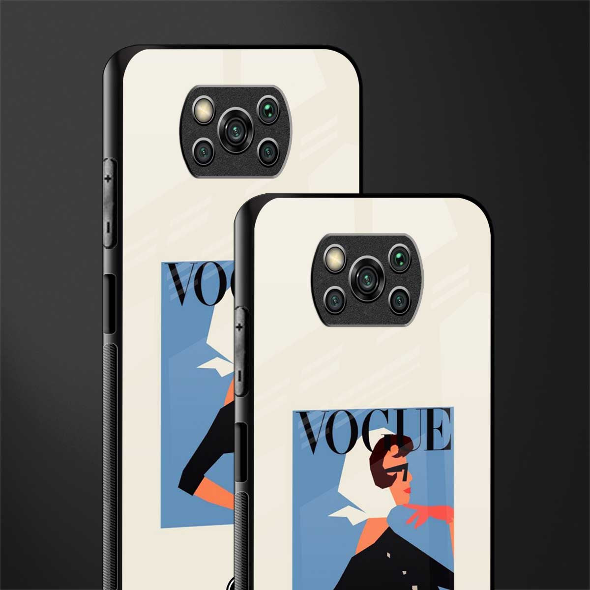 vogue lady glass case for poco x3 pro image-2