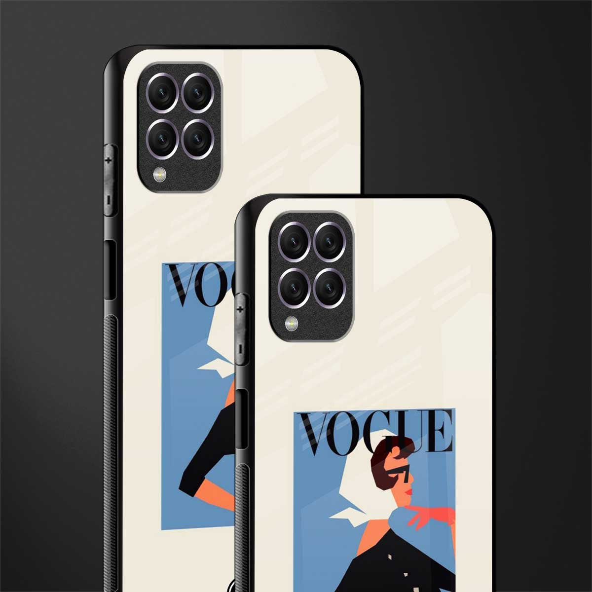 vogue lady glass case for samsung galaxy f62 image-2