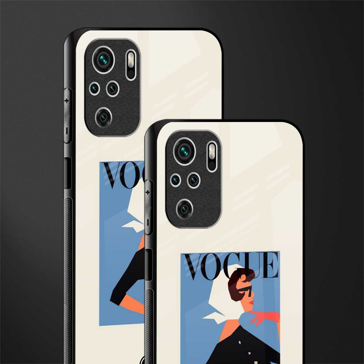 vogue lady glass case for redmi note 10 image-2