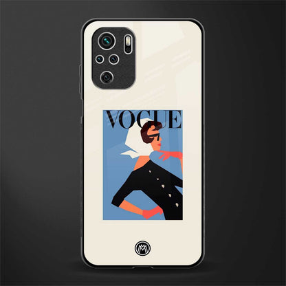 vogue lady glass case for redmi note 10 image