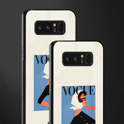 vogue lady glass case for samsung galaxy note 8 image-2