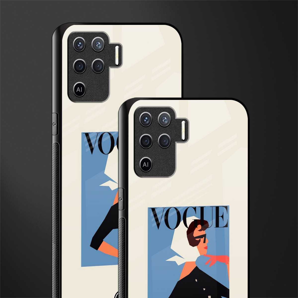 vogue lady glass case for oppo f19 pro image-2