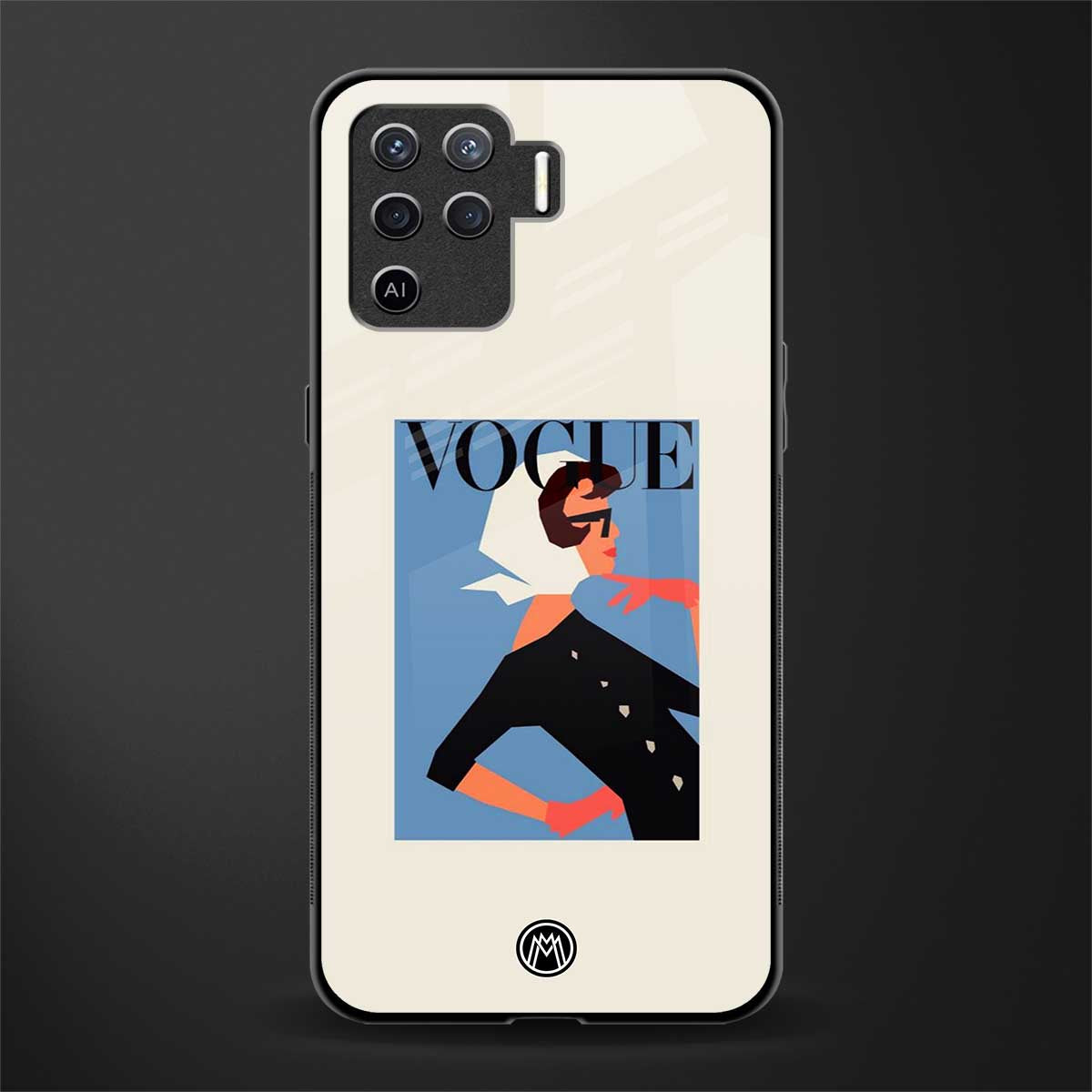 vogue lady glass case for oppo f19 pro image