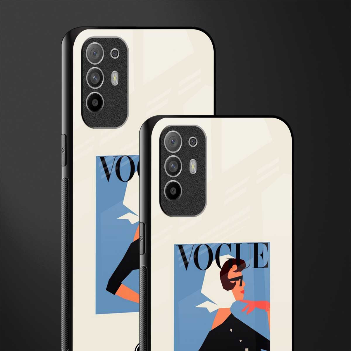 vogue lady glass case for oppo f19 pro plus image-2
