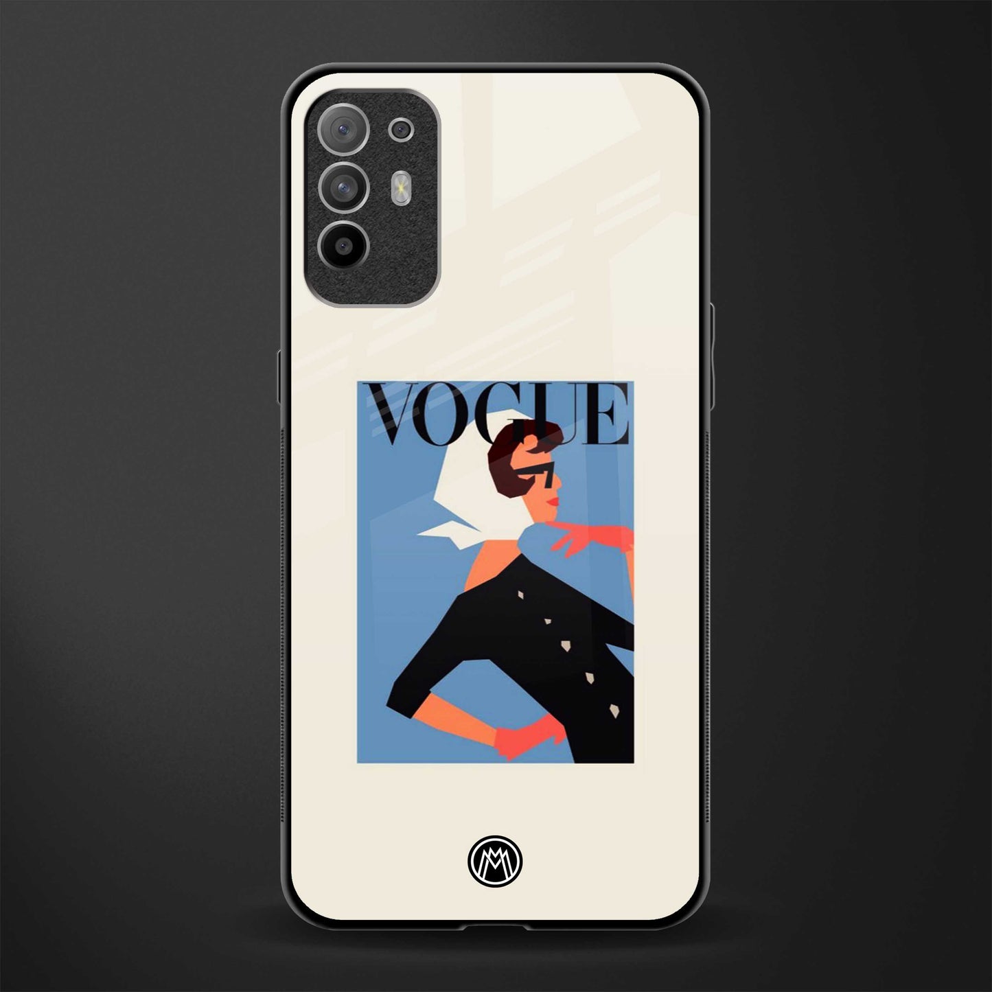 vogue lady glass case for oppo f19 pro plus image