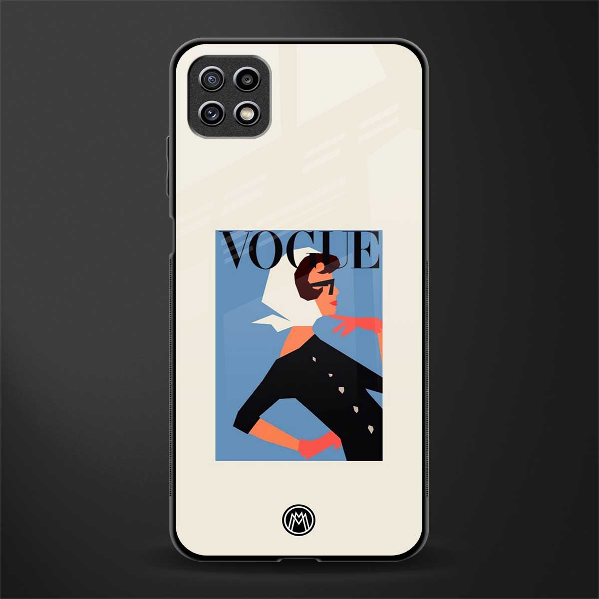 vogue lady glass case for samsung galaxy a22 5g image