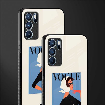 vogue lady glass case for oppo reno6 5g image-2