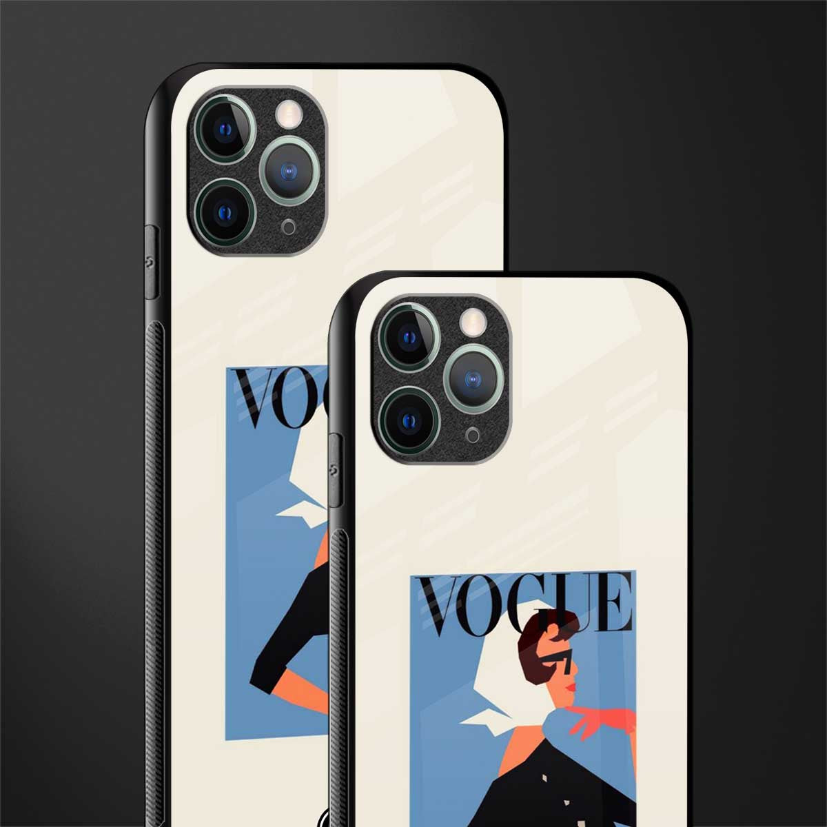 vogue lady glass case for iphone 11 pro max image-2