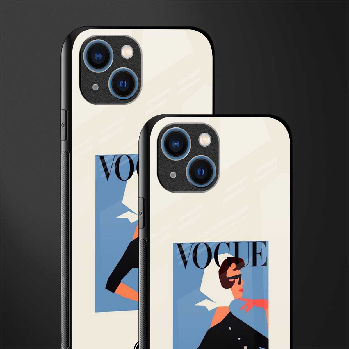 vogue lady glass case for iphone 14 image-2
