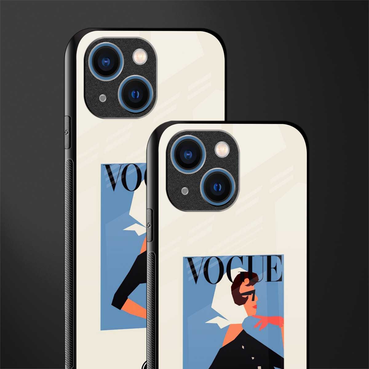 vogue lady glass case for iphone 13 mini image-2