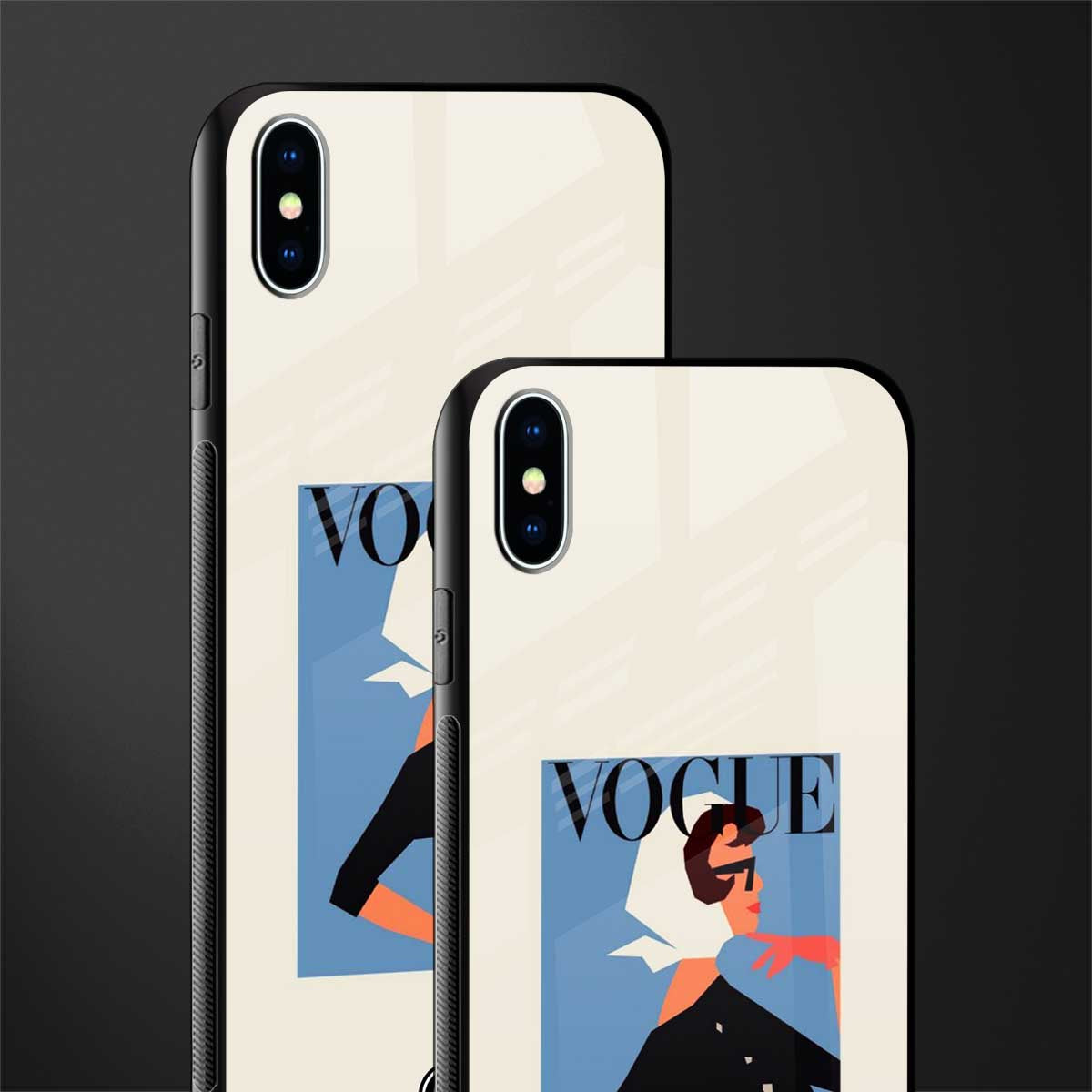 vogue lady glass case for iphone xs max image-2