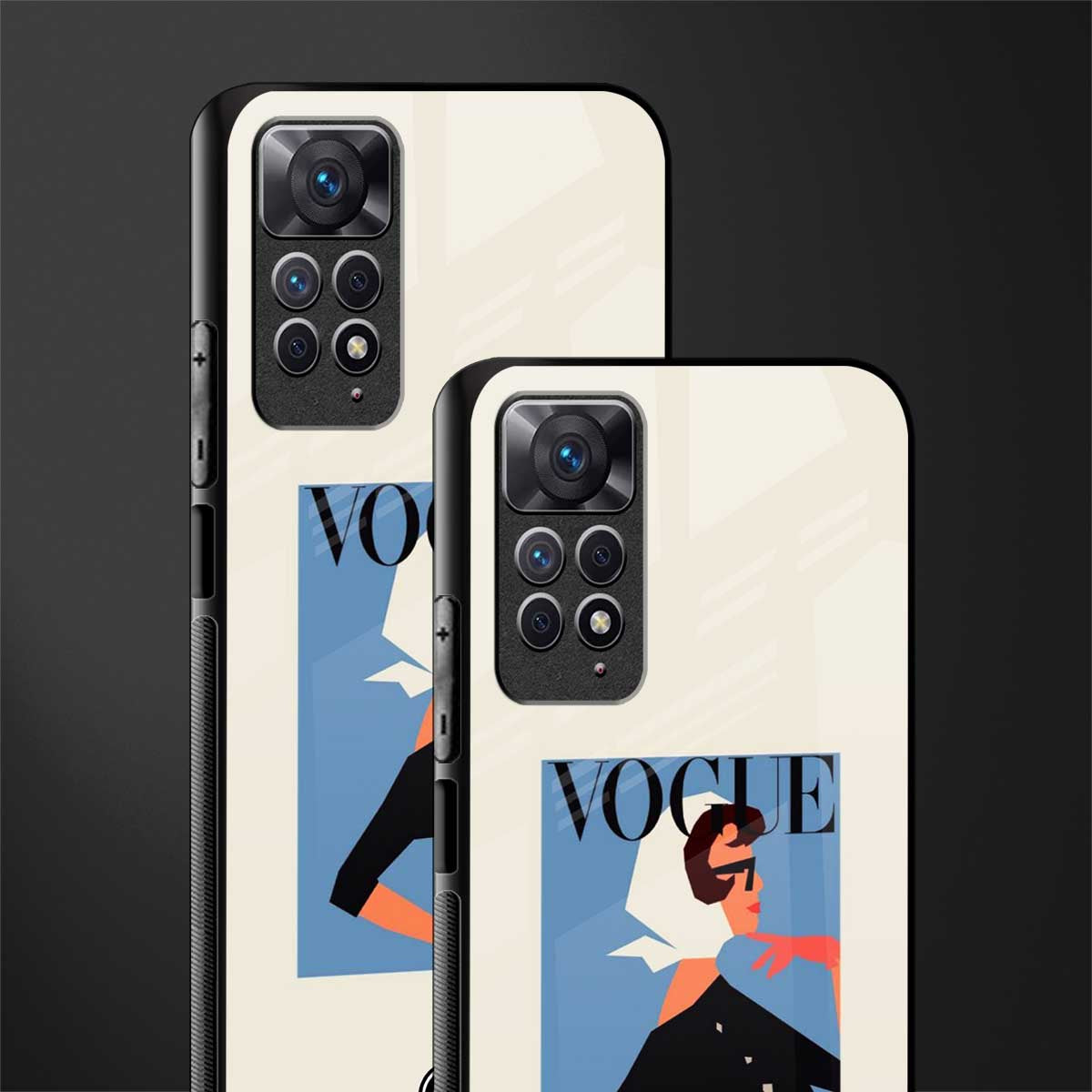 vogue lady back phone cover | glass case for redmi note 11 pro plus 4g/5g