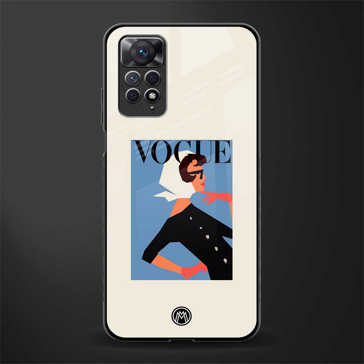 vogue lady back phone cover | glass case for redmi note 11 pro plus 4g/5g
