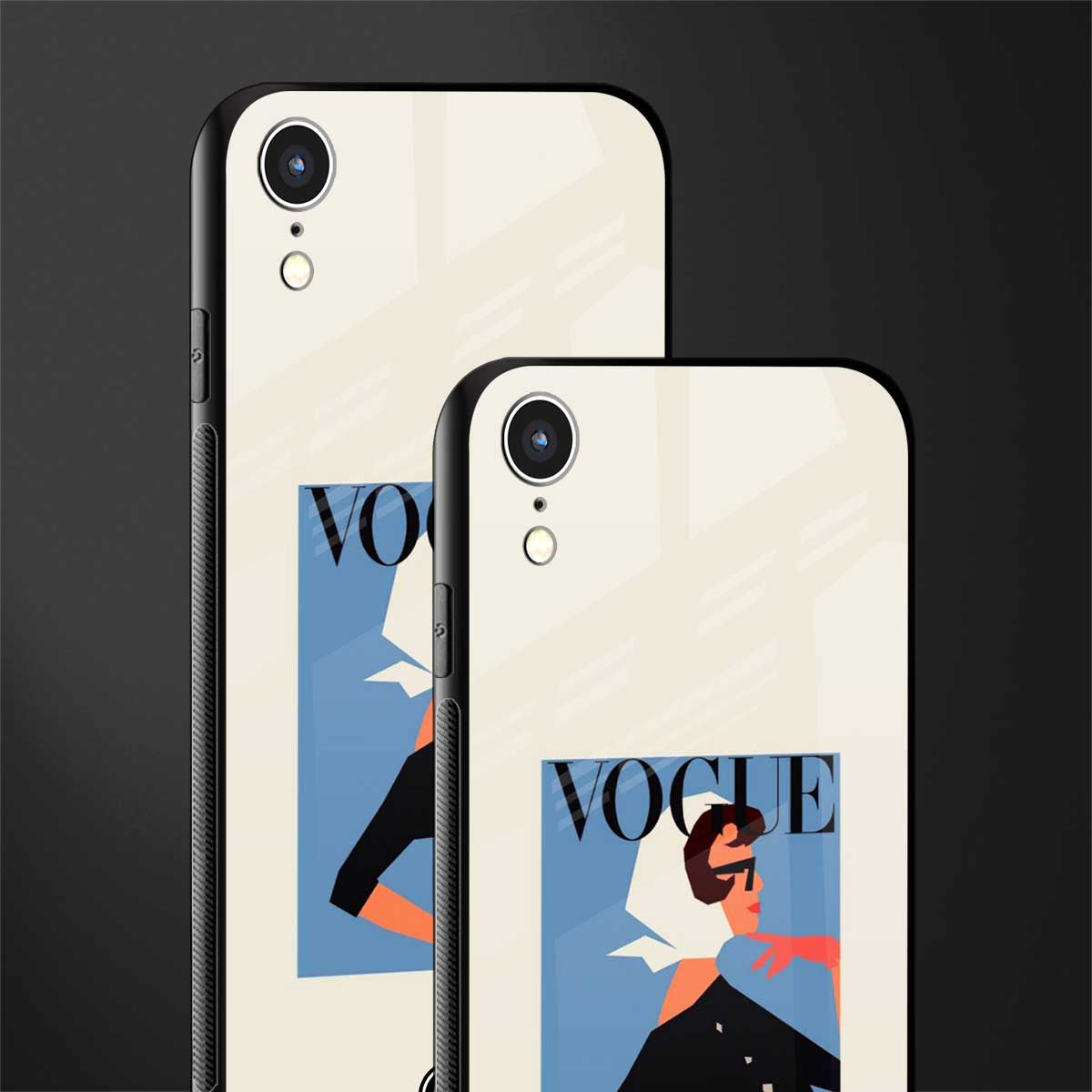 vogue lady glass case for iphone xr image-2