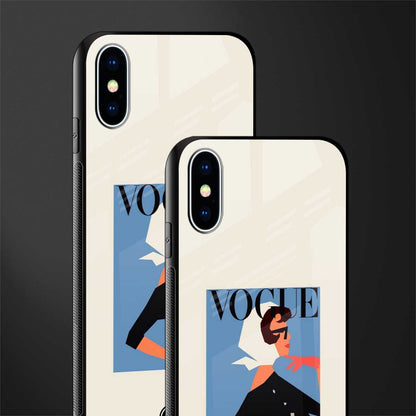 vogue lady glass case for iphone xs image-2