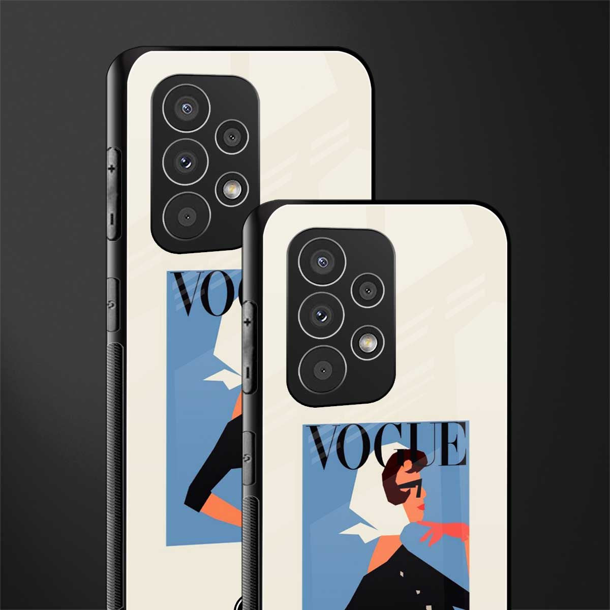 vogue lady back phone cover | glass case for samsung galaxy a73 5g
